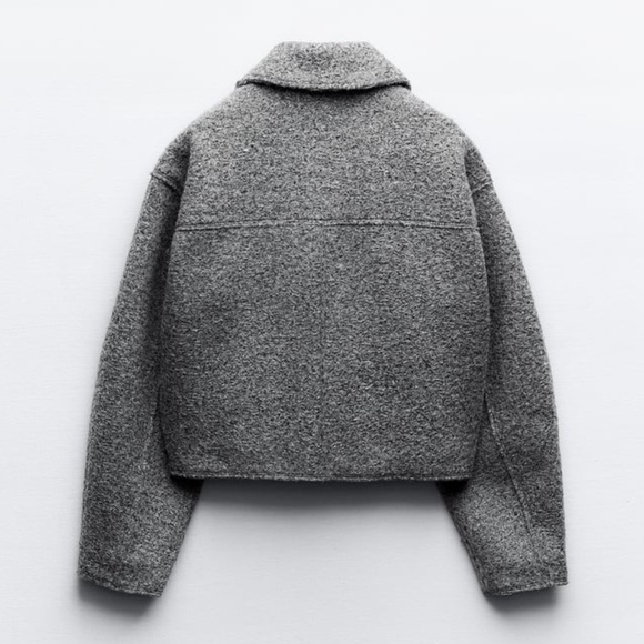 Zara CROPPED BOUCLÉ JACKET - Picture 2 of 12
